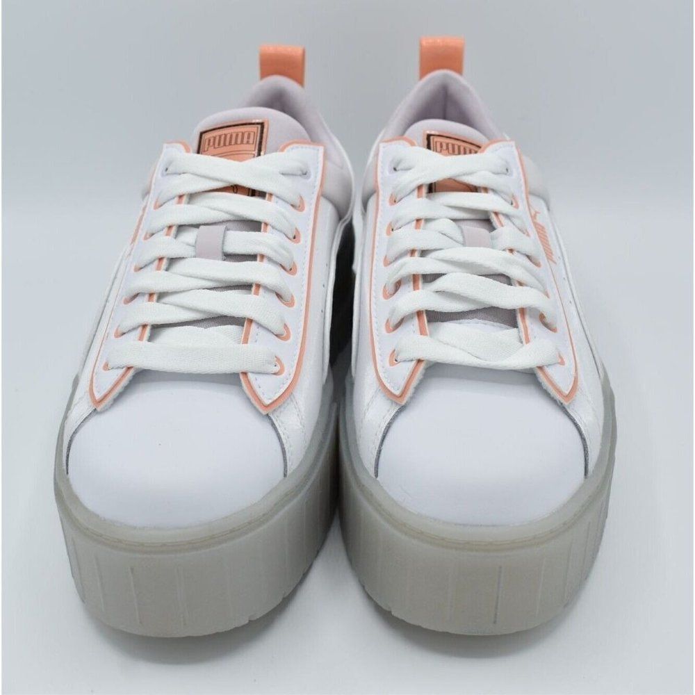 Puma Womens Size 9 Mayze White Pink Peach Summer Camp Platform Fashion Sneakers - Picture 5 of 7
